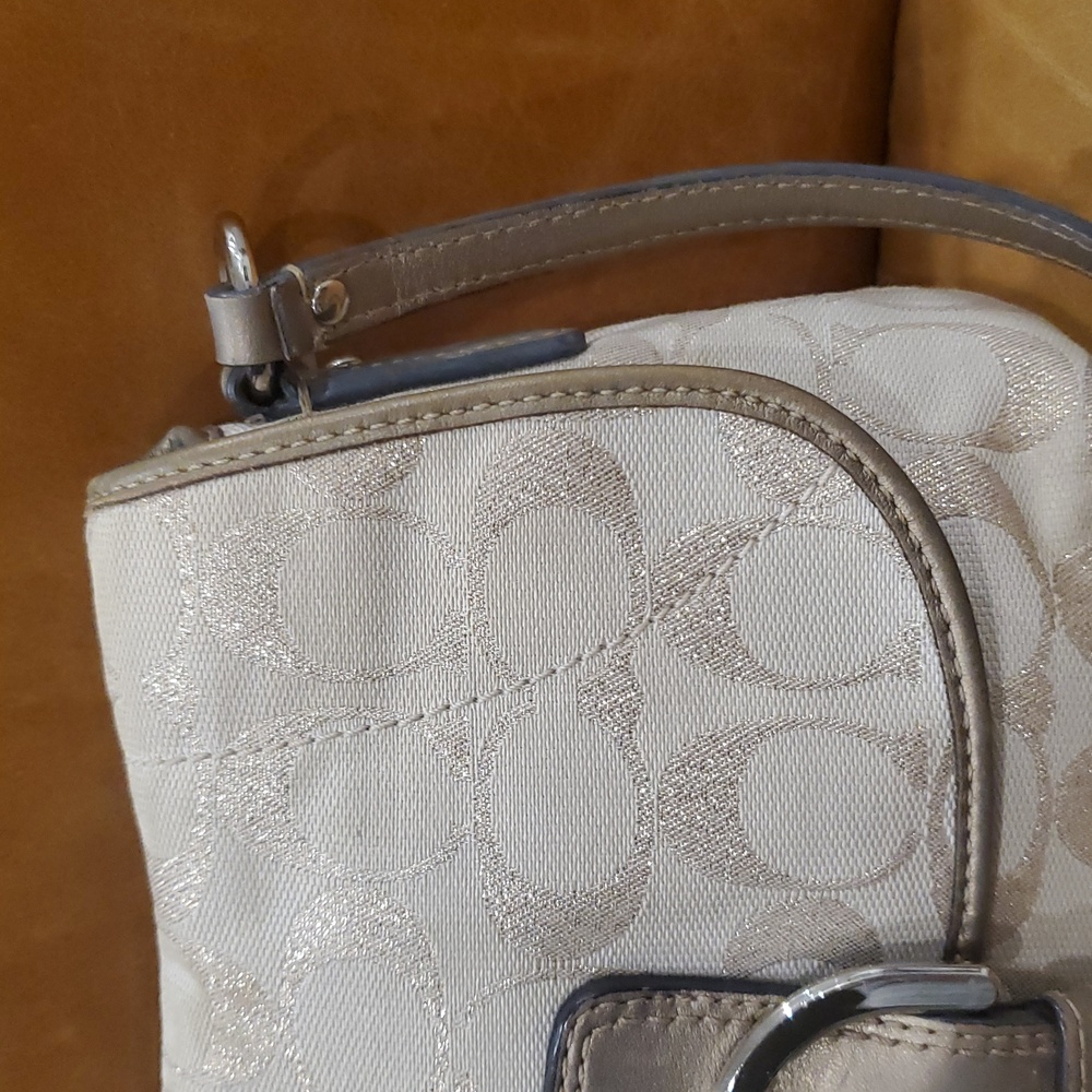 Coach Soho Vintage Canvas & Leather Gold Monogrammed Crossbody Bag - Picture 17 of 17